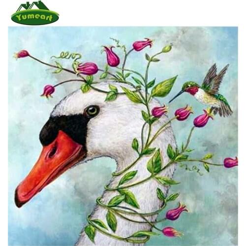 YUMEART DIY Diamond Painting Cross Stitch Kits Autumn Lover Swans Animals Diamonds Embroidery Home Decor Diamond Mosaic Duck