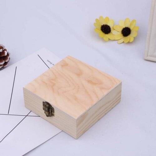 Unpainted Wood Jewelry Box Space-saving Ring Earrings Trinket Case for Table Jewelry Set Box for Ring Necklace Jewelry Organizer