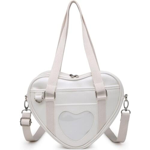 Hot Love Pain Bag Shoulder Daily Bag Girl Messenger Uniform Bag Pu Campus Handbag Women Transparent Ita Bag IB033