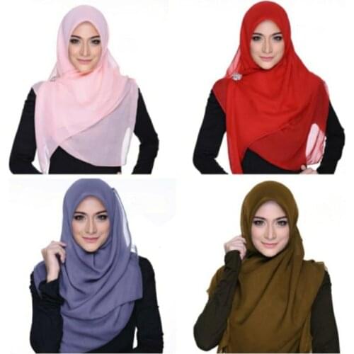 1PCS cotton Tudung Bawal pashmina long muslim headscarf Islamic hijab new bandana women muffler popular shawls lady solid scarf