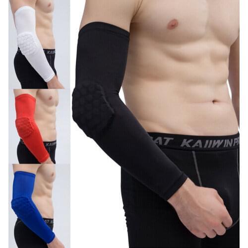 1Pc Honeycomb Sports Elbow Support Training Brace Protective Gear Elastic Arm Sleeve Bandage Pads Basketball Volleyball