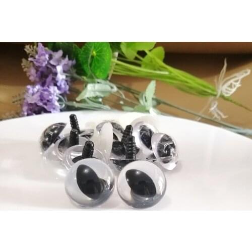 20pcs/lot 25mm round clear plastic toy cat eyes safety eyes+ white hard washer for diy plush doll findings