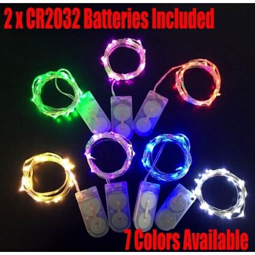 3pcs/lot CR2032 Battery Operated 2M 20LED Micro Waterproof Silver Copper Wire LED Fairy String Light, Wedding Christmas Decor