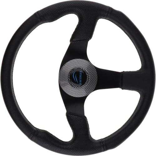 3 Spoke Boat Marine Steering Wheel 13-1/2 Inch with Black Alloy Grip