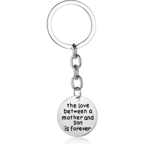 36PC Family Gifts Keychains The Love Between A Mother And Son Is Forever Keyrings Keyfob Mom Mommy Boy Charm Jewelry Key Rings