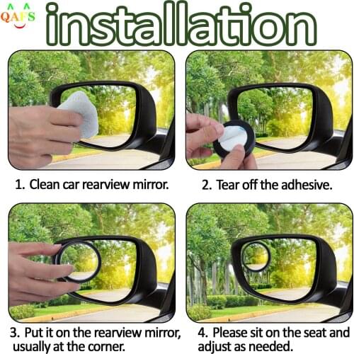360 Degree HD Blind Spot Mirror Adjustable Car Rearview Convex Mirror for Car Reverse Wide Angle Vehicle Parking Rimless Mirrors
