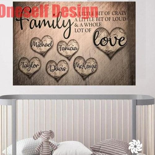 Diy diamond embroidery full set family love rhinestone picture 5d diamond art kit beaded embroidery decoration home wall sticker