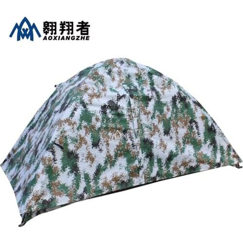 AOXIANGZHE 200*100*100CM Single Person Tent Double Layer Digital Camouflage Camping Tent Outdoor Self-driving Tour