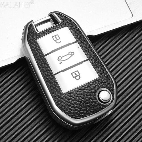 3 Buttons TPU Leather Car Key Case Cover Shell For Peugeot 3008 208 308 RCZ 508 408 2008 407 307 4008 For Citroen C4 Accessories