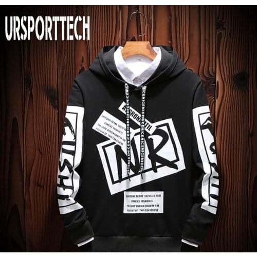 Black White HOODIE Men Casual Hip Hop Street Wear Letter Print Sweatshirts Skateboard Men/Woman Pullover Hoodies Male Hoodie