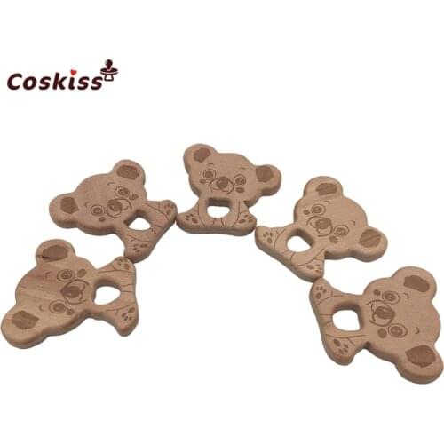 Baby Teether Koala Baby DIY Jewelry Pendants Necklace Bracelets Accessories BPA Free Pacifier Wooden Teether