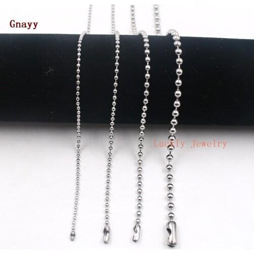 A dozen of 12pcs Cheap Beads Chain Stainless steel Necklace 18''-28'' Thin 1.6mm