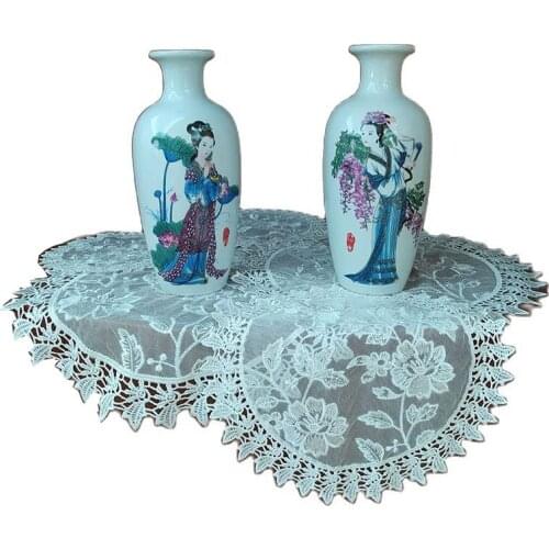 Europe 5sizes Lace embroidery placemat cup coaster tea mug kitchen dish table place mat cloth napkin doilies Christmas party pad