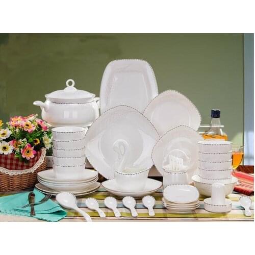 58 pcs Factory direct porcelain dinner set,gifted royal china dinnerware set,ceramic tableware set