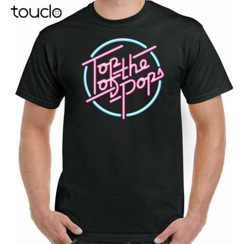 Top Of The Pops 60s Music Chart Pop Rock Star Retro Dance Black T-shirt S-3XL