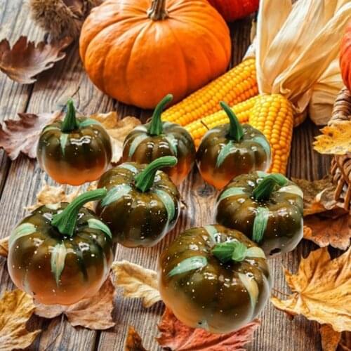 Playful Artificial Pumpkin Gradient Yellow-green Warm Wedding Decoration Halloween Thanksgiving Fall Harvest Pumpkins