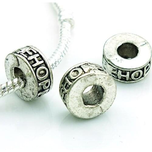 JINGLANG 20pcs/lots 2015 Newly Fashion Plated Silver Beads With Letter Charm Accessories Bracelets DIY Findings Jewelry