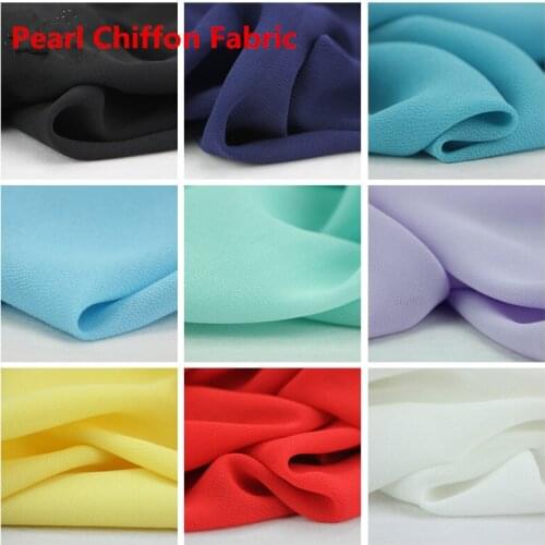 Quality Pearl Chiffon Fabric For Summer Dress Shirt 100D Semi-Transparent Chiffon Fabric 1.5M width 2 meter