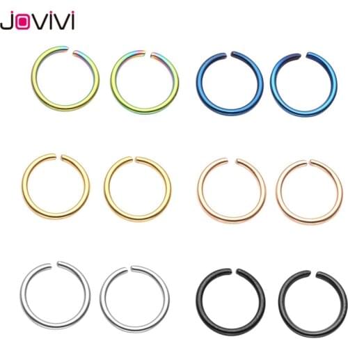 JOVIVI Fashion 20G 316L Stainless Steel Captive Ring Hoop Ear Cuff Lip Nose Septum Body Nose Ear Piercing Jewelry