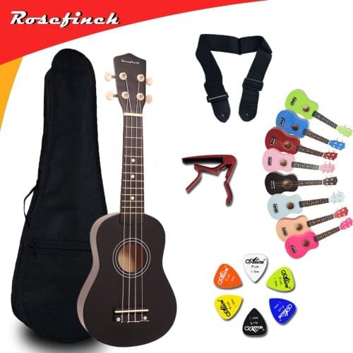 21 Inch Ukulele Hawaii Guitar Mini Guitar Ukelele Sets Bag Capo Strap Picks Kit Music for Kids Gift 14 color UK001A