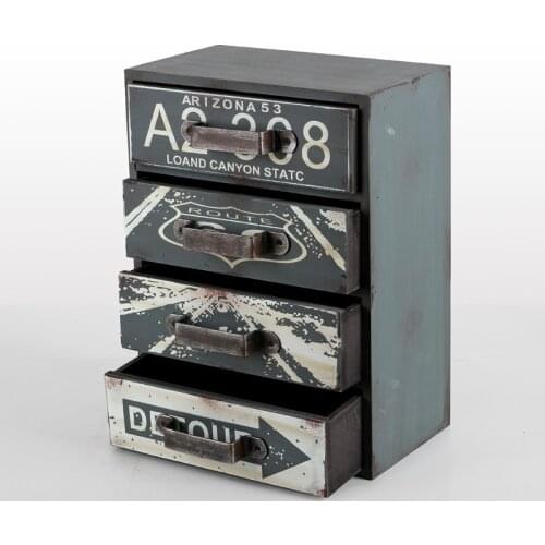 Hot sales! Grocery desktop 4 layers wooden drawer storage box finishing the desktop storage cabinets small lockers