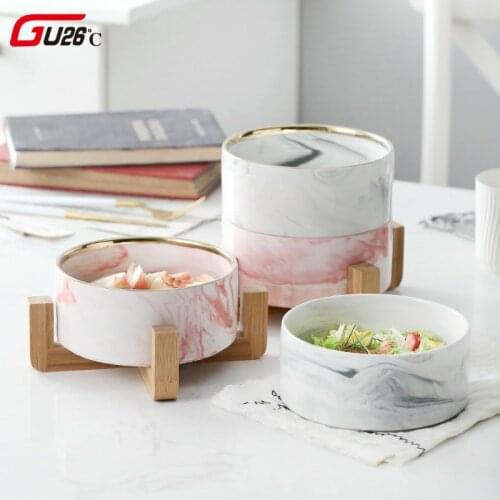 Marble Bamboos The Shelf Sand Pull Gray Bowl Western Style Fruits Bowl Dessert Bowl Western-Style Food Salad Ceramics Tableware