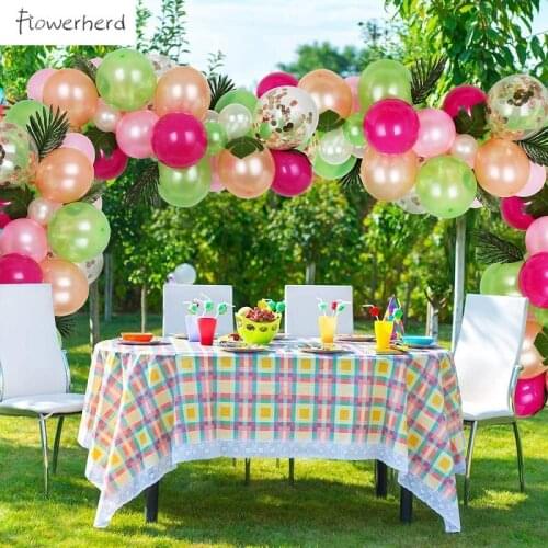 Flamingo Turtle Leaf Balloon Arch Garland Kit Hawaii Party Supplies Latex Confetti Balloon Set Birthday Decoration Baby Shower
