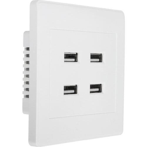 5V 3.1A 4 Ports USB Wall Charger Adapter Dock Station Socket Power Panel