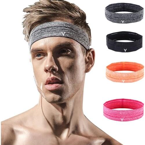 Anti Slip Sport Sweatband Breathable Fabric Gym Yoga Running Unisex Fitness Tenis Headband Bandana on the Head