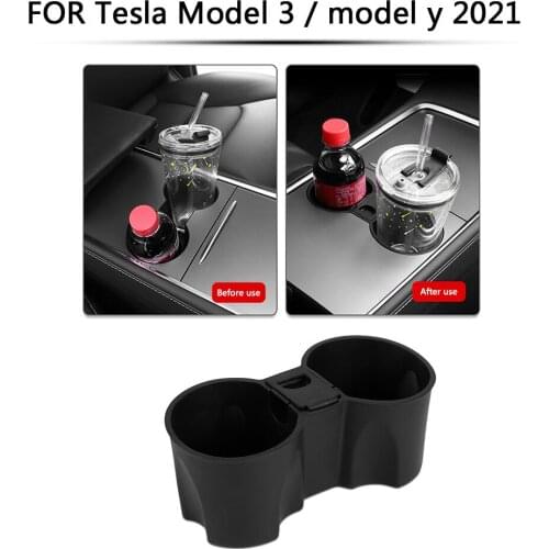 Car Front Center Console Water Cup Holder Insert Frame for Tesla Model 3 Y 2021 Car Interior Accessories Car Storage Accessories