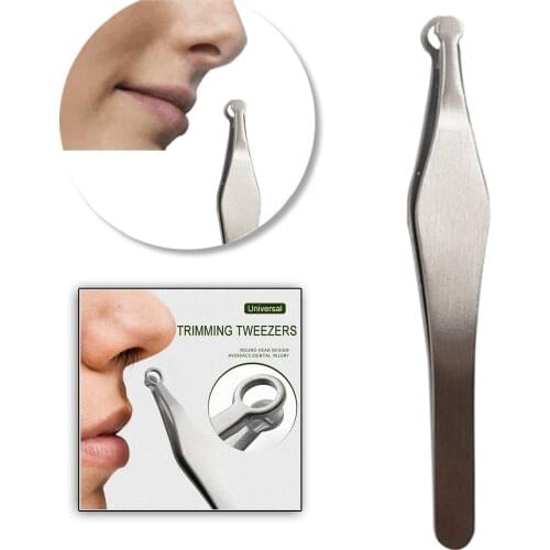 Nose Hair Tweezers Trimmer Round-tipped Kit for Men Women Make up Tools