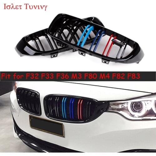 1pair F32 M color Kidney Grille for BMW 4 Series F33 F36 M3 F80 M4 F82 F83 Replacement Front Bumper Grills
