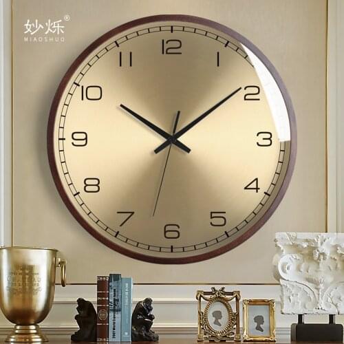 Luxury Large Wall Clock Wood Living Room Nordic Gold Clocks Wall Home Decor Living Room Modern Design Duvar Saati Digital Clocks