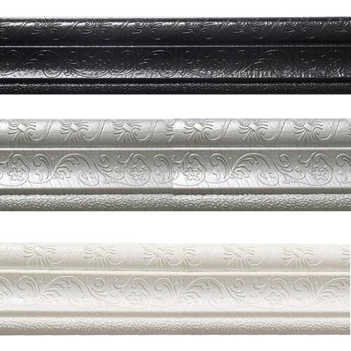 2.3M Self Adhesive Three Dimensional Wall Stickers 3D Foam Edge Banding Border Waterproof Anticollision Background Wall