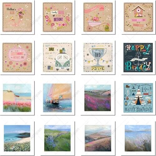 Happy Mothers Day Vintage Poster and Natural Scenery Flower Bush Canvas Painting Oil Pictures Prints for Living Room Home Decor