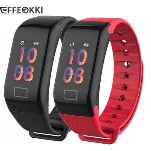 EFFEOKKI F1 Plus Sleep Fitness Tracker Pedometer Wrist Smart Bracelet Band Color Screen Heart Rate Monitor Blood Pressure