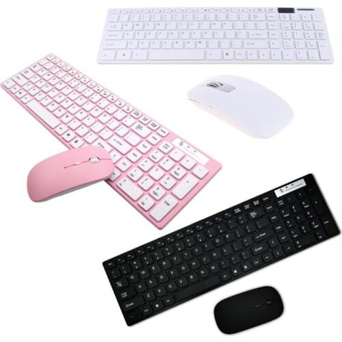 Universal Silent Ultra-thin 2.4G Wireless Keyboard and Mouse Set for Laptop PC Computer