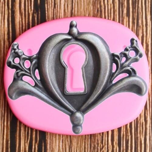 Vintage Key Hole Lock Plate Silicone Mold Cupcake Topper Fondant Cake Decorating Tools Clay Candy Chocolate Gumpaste Moulds