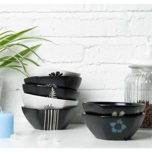 Japanese household ceramic rice bowl noodle bowl soup bowl dessert bowl Korean ice bowl creative retro tableware hat bowl