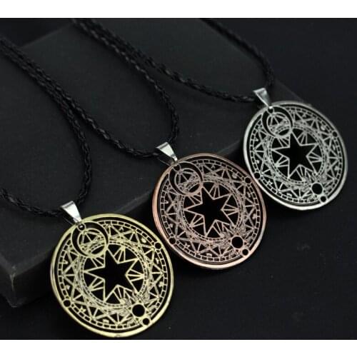 Japan Anime Sakura Card Captor Necklace Collares Cardcaptor Sakura Magic Circle Necklace Colar Masculino Anime Jewelry