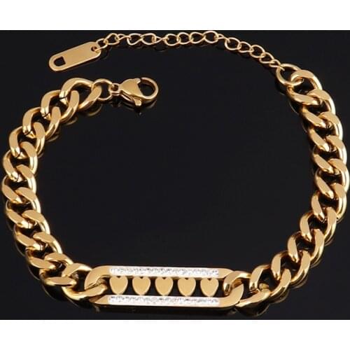 Punk Thick Chain Bracelet For Women Stainless Steel Bracelet Womens Bracelet Heart Bracelet Star Charms Bracelet Jewelry Gift