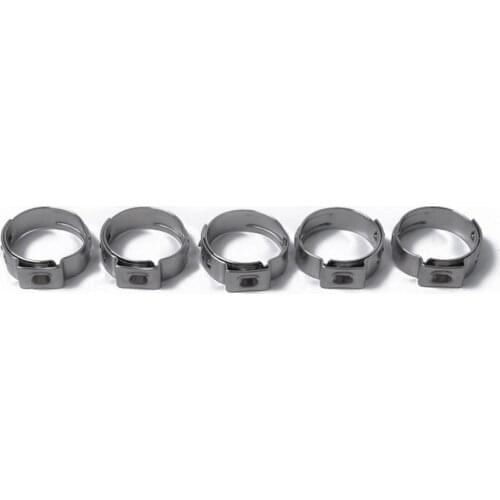 10 Pieces Car Stainless Steel Single Ear Hose Clamps 10.8-13.3mm