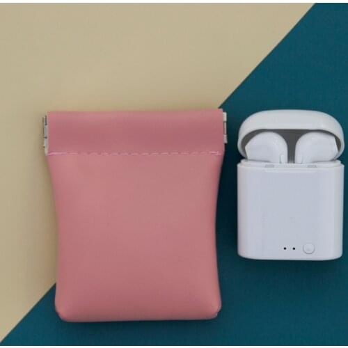 2020 New Fashion Earbuds USB Pouch Solid Pu Leather Coin Purse Small Wallet Earphone Organized Bag Card Holder for Women Men
