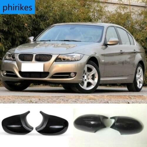 2xMirror Cover E90 Car Side Door Rearview Side Mirror Cover Cap For BMW E90 E91 2008-2011 E92 E93 2010-2013
