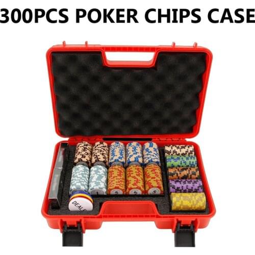 Casino Monopoly Chips Storage Box Red 300pcs Poker Chip Case High-quality PP Casino Portable Container Mambling Tokens Game Case