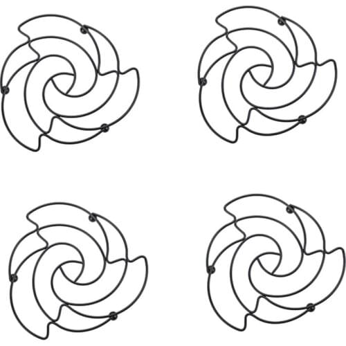 4Pcs Creative Iron Placemat Pan Pot Mat Holder Stand Hot Round Placemats Cookware Mats Drink Coasters Kitchen Tools