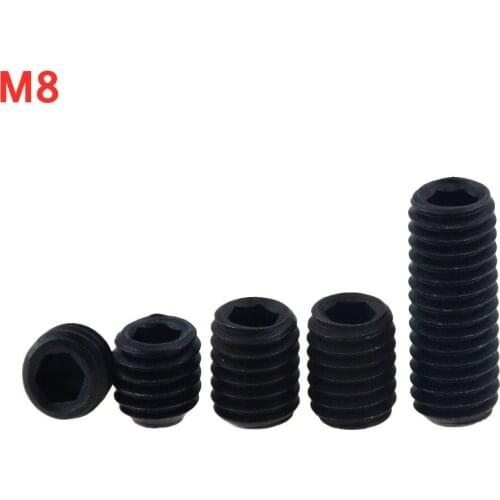 5 Pcs/Lots M8*6 8 10 12 16 20 DIN916 Black Grade 12.9 Alloy Steel Hex Hexagon Socket Allen Cup Point Grub Screw Set Bolt M8x6