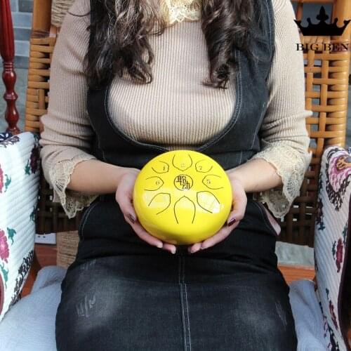 6 Inch 8 Notes Voice Ethereal Drum Mini Carry Metal Drum small handpan little steel tongue drum Beginner Percussion