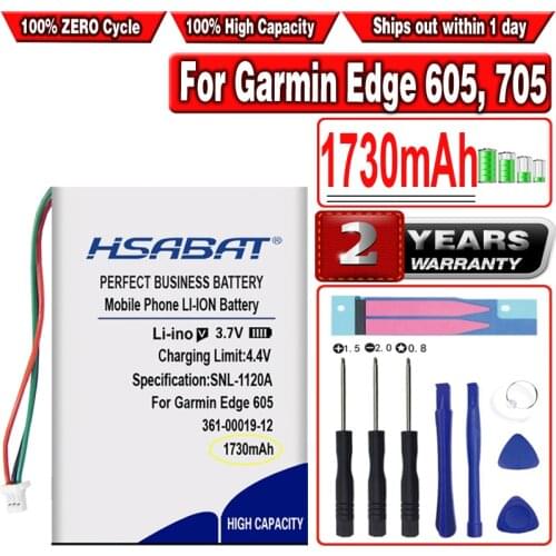 HSABAT 1730mAh 361-00019-12 Battery for Garmin Edge 605 705 / Edge 705 GPS Li-Ion Rechargeable Accumulator Pack