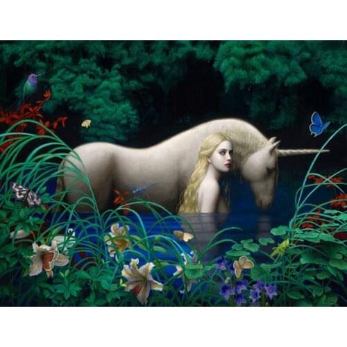 Full Square/round Diamond 5D DIY Diamond Painting Girl and unicorn Embroidery Cross Stitch Rhinestone Mosaic Home Decor